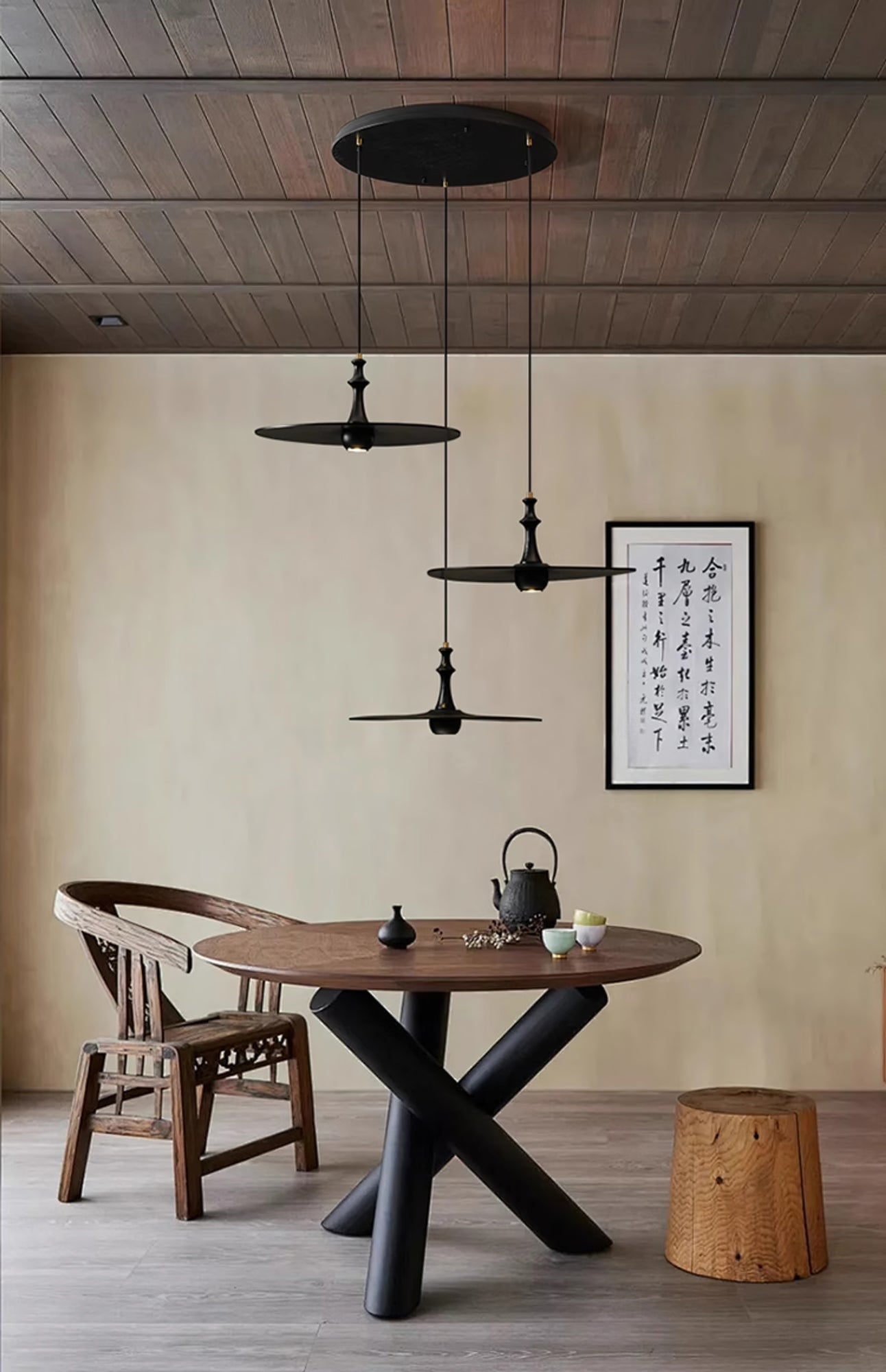 Syrinyra Suspension Sculpturale Disque Bois