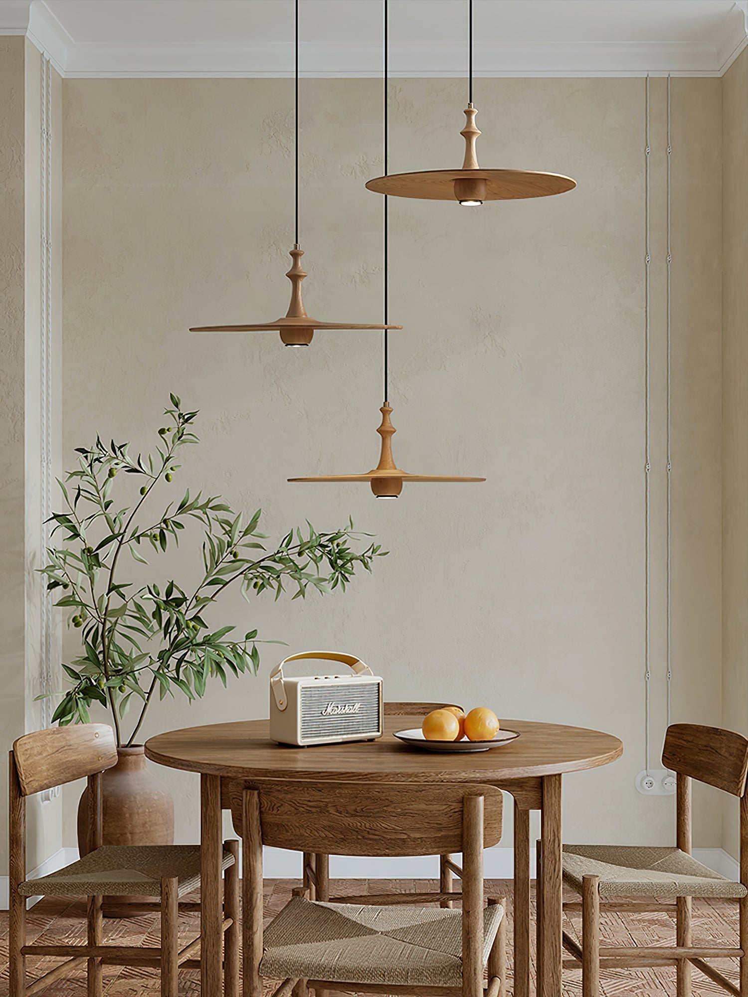 Syrinyra Suspension Sculpturale Disque Bois