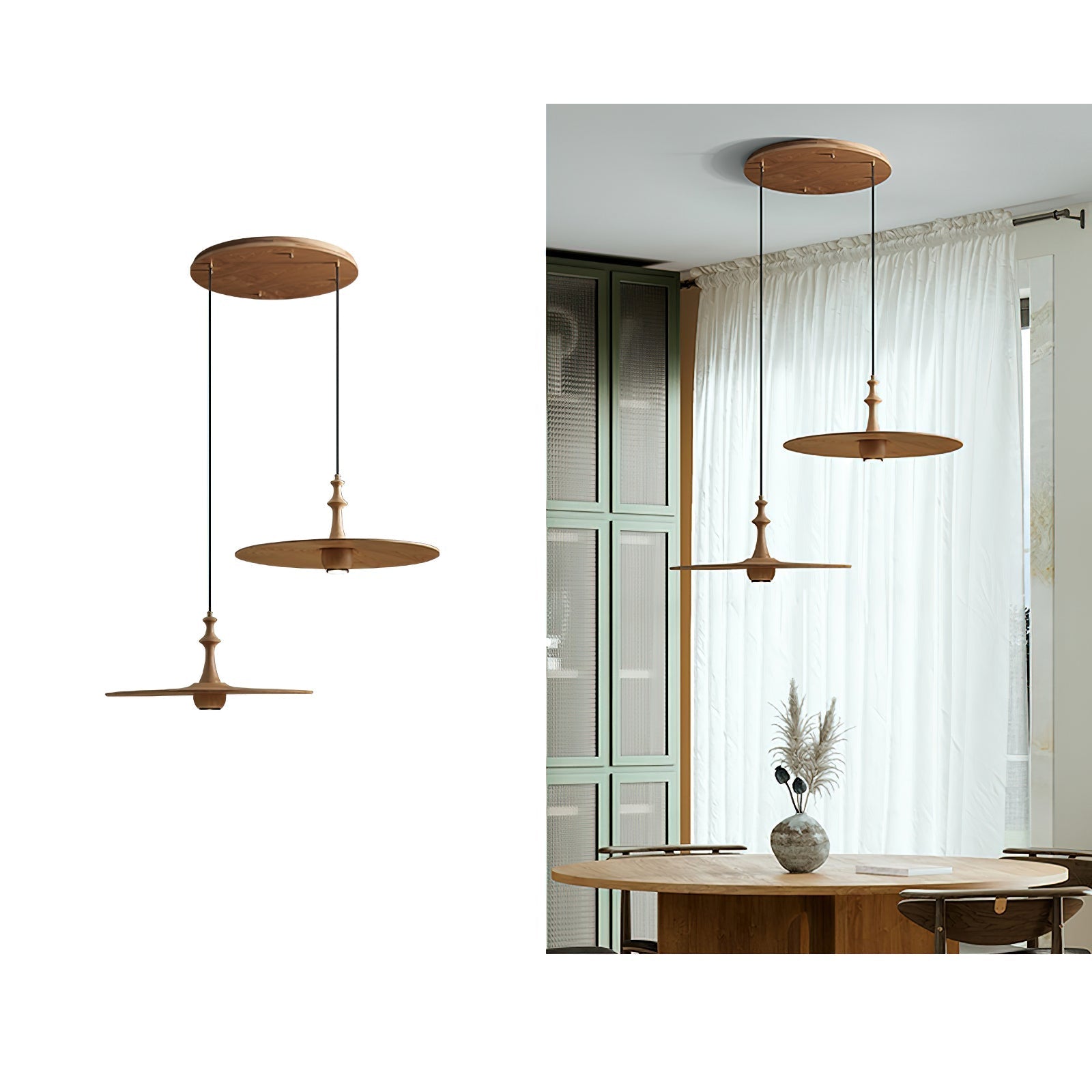 Syrinyra Suspension Sculpturale Disque Bois