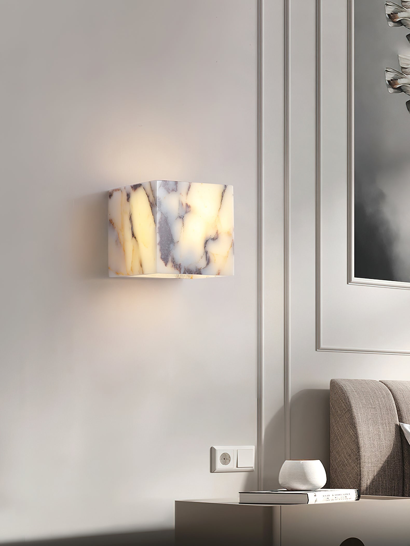 Illaee Moderne Minimaliste Carré Marbre Applique Murale