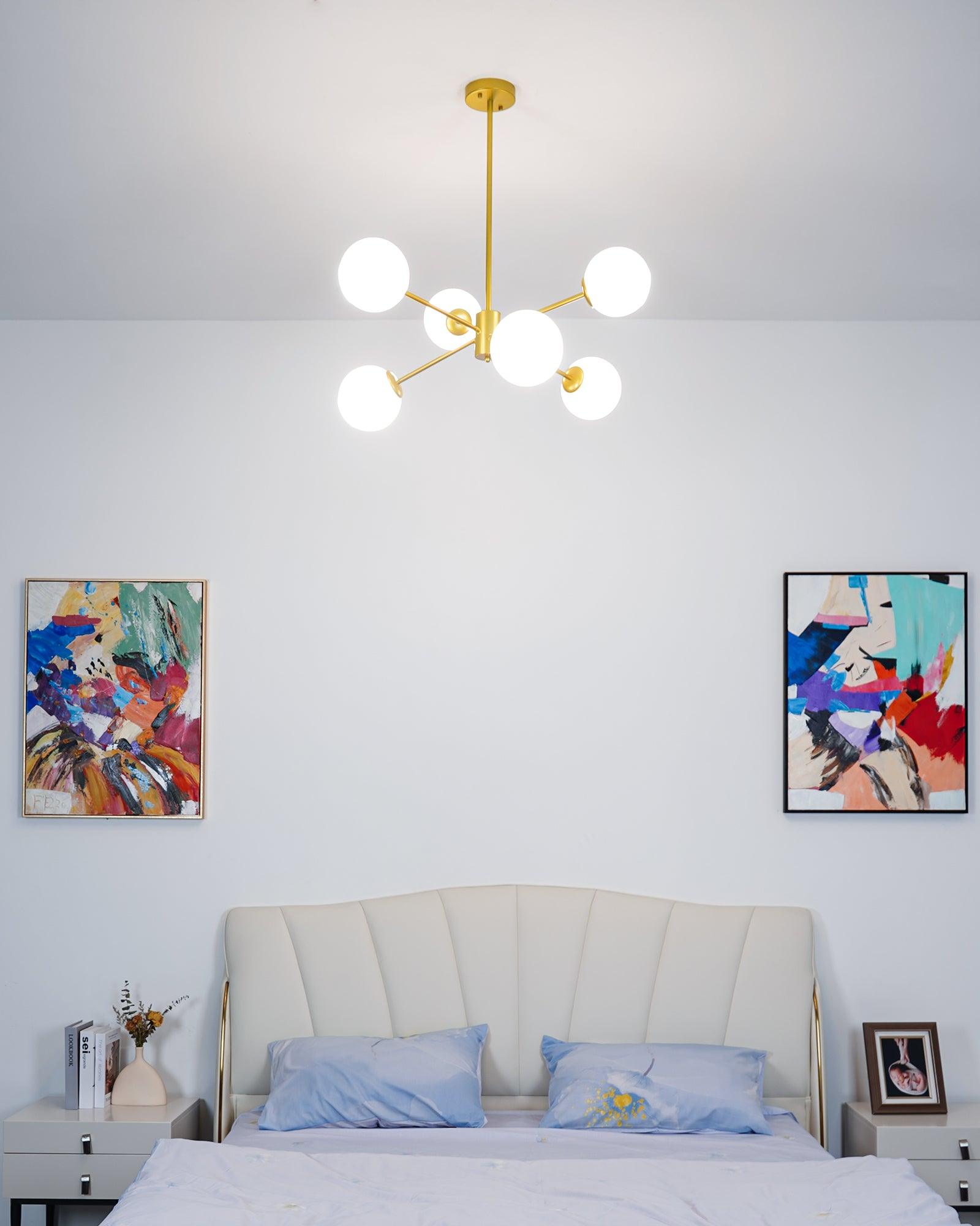 Solara Lustre en Verre Décalé à 6 Lumières
