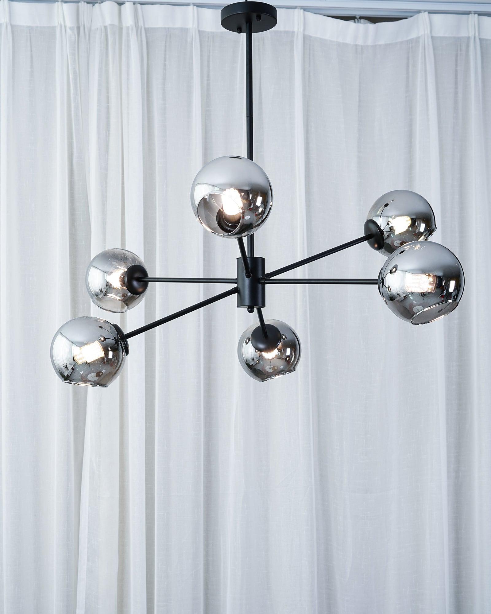 Solara Lustre en Verre Décalé à 6 Lumières