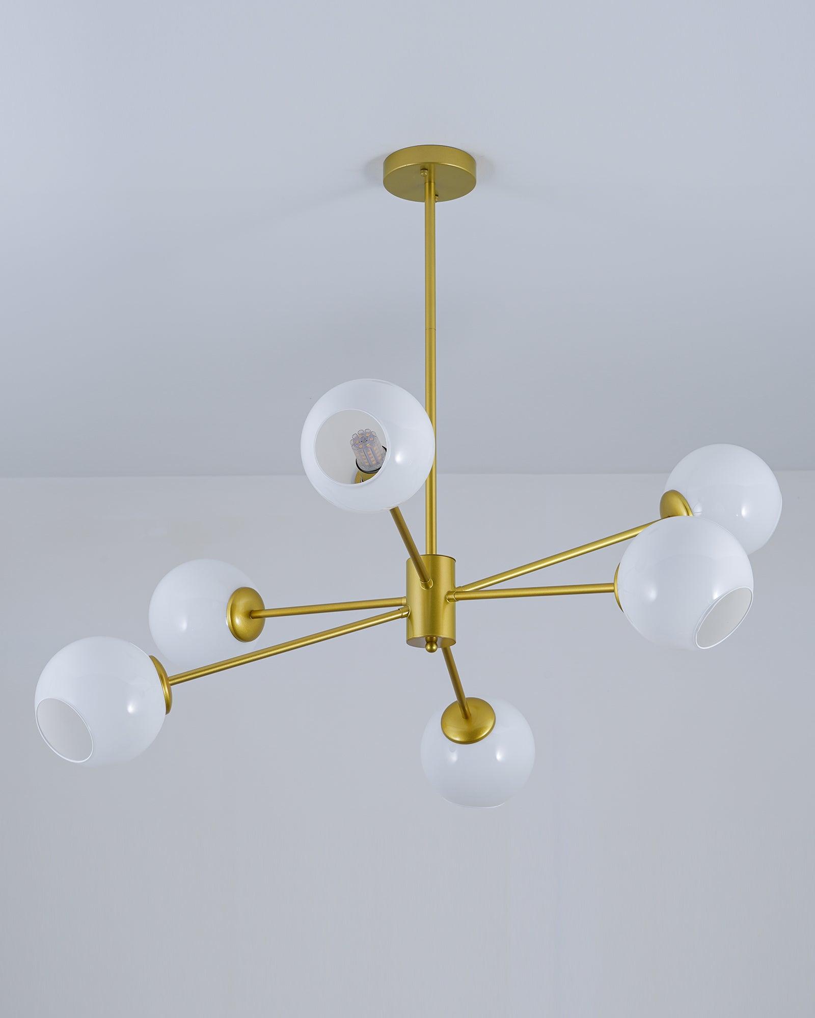 Solara Lustre en Verre Décalé à 6 Lumières