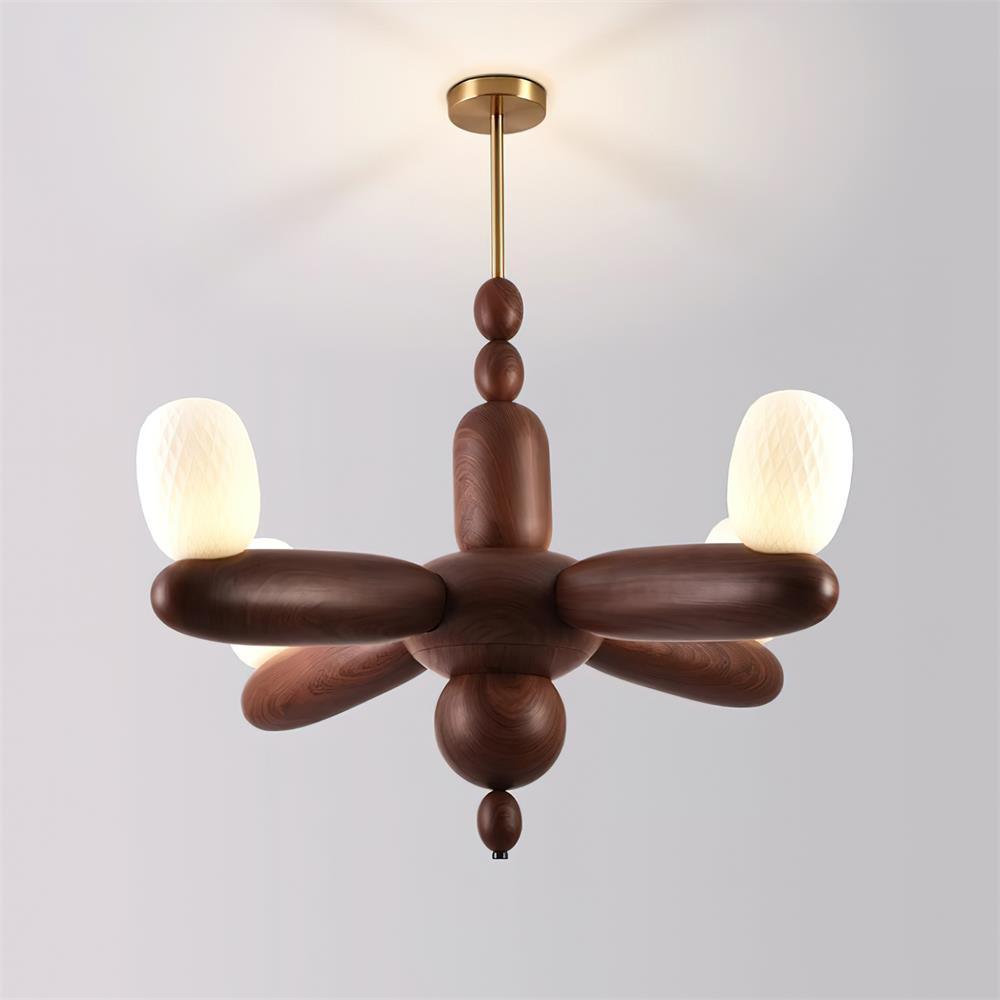 Stanza Lustre Bras Courbés en Bois