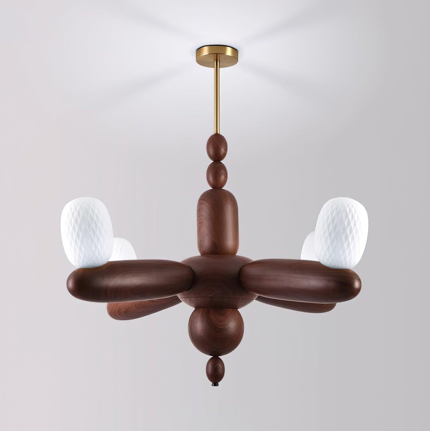 Stanza Lustre Bras Courbés en Bois