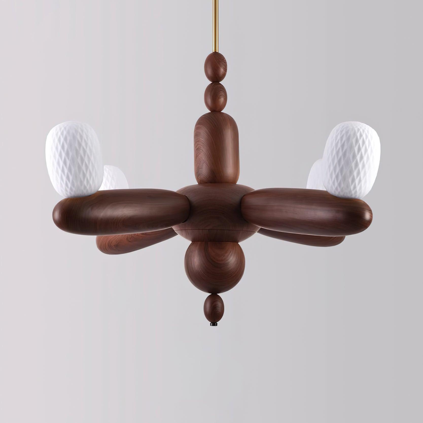 Stanza Lustre Bras Courbés en Bois