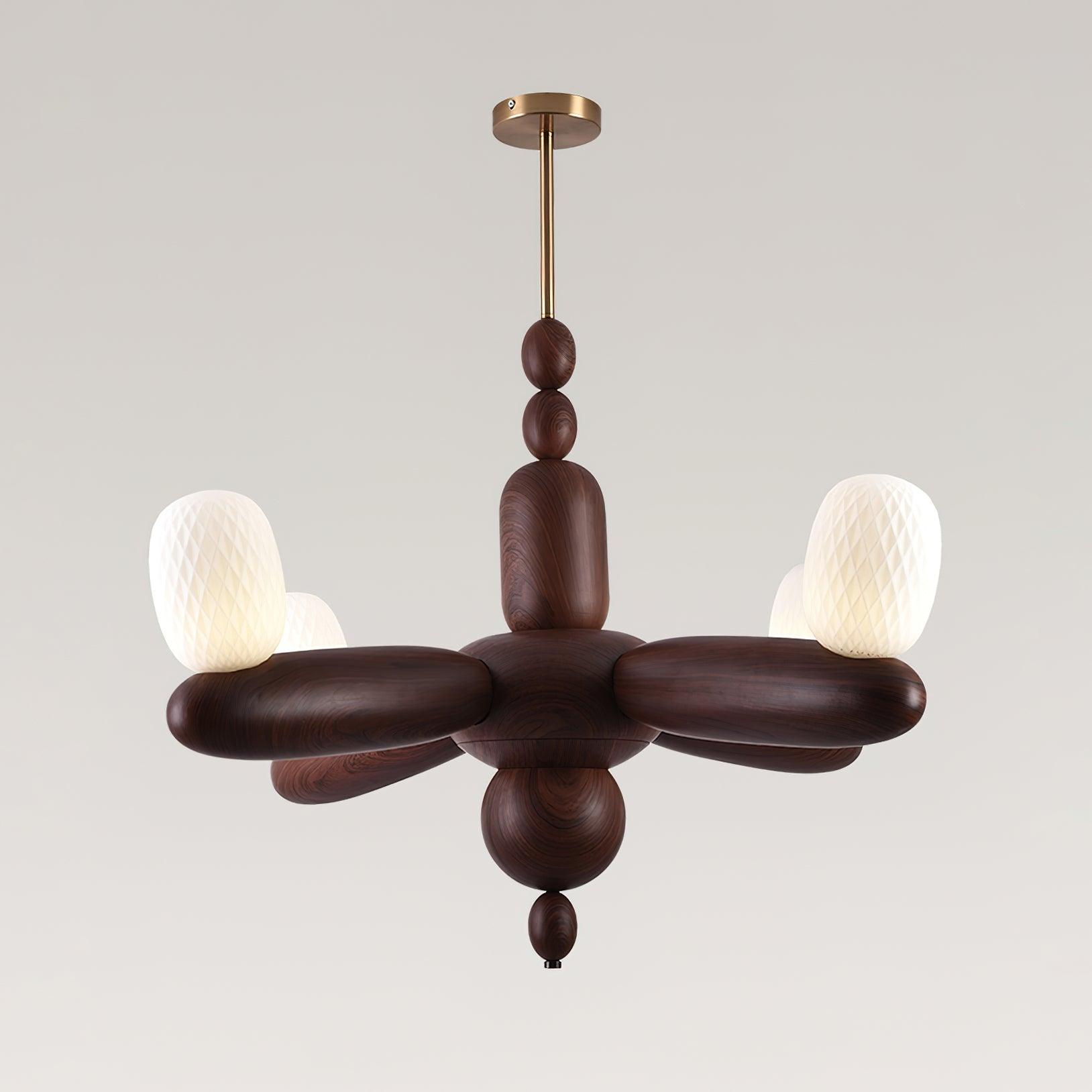 Stanza Lustre Bras Courbés en Bois