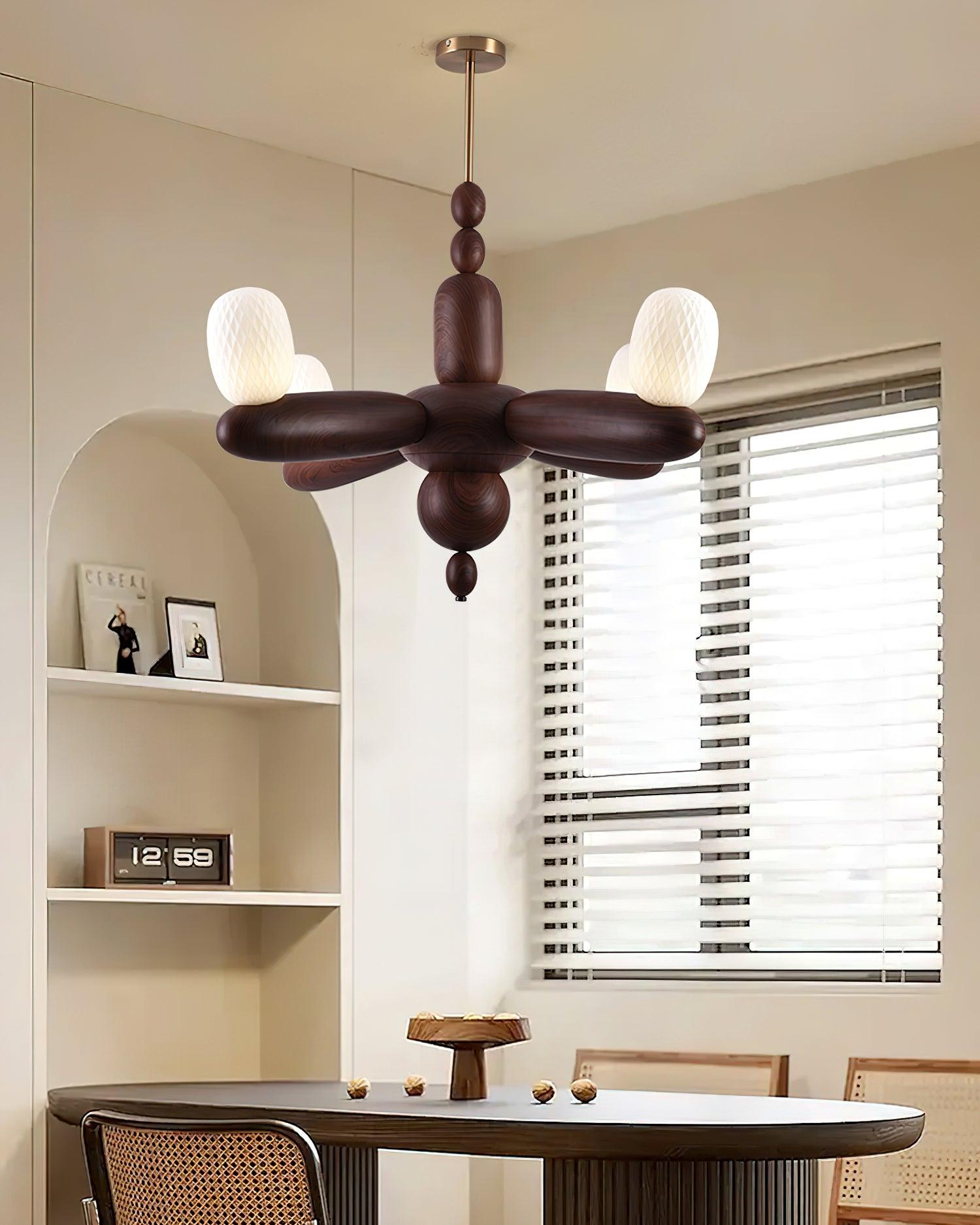 Stanza Lustre Bras Courbés en Bois