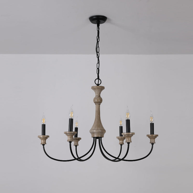 Zatheora Ancien Poussière D'étoiles Bois Métal Lustre