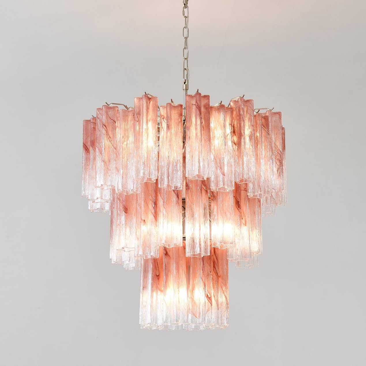 Aurora Lustre en Verre Rose Moderne