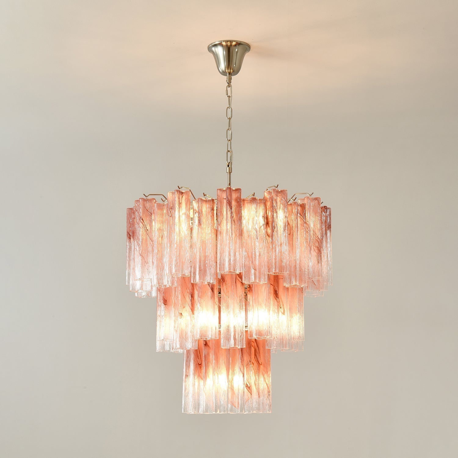 Aurora Lustre en Verre Rose Moderne