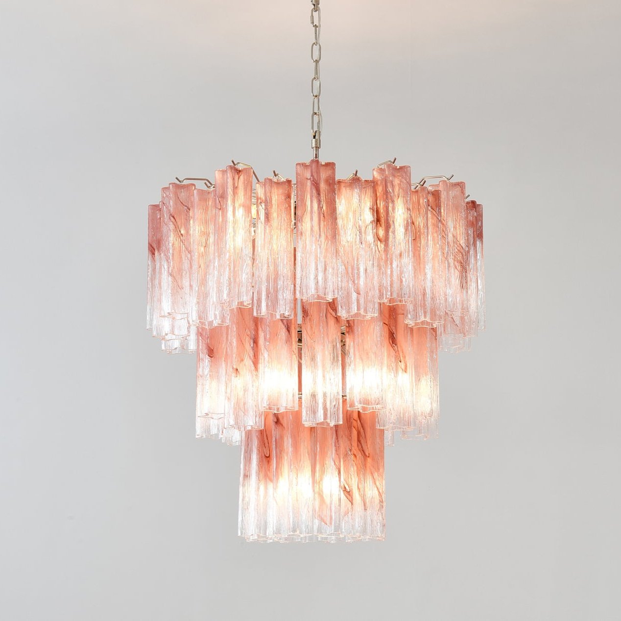 Aurora Lustre en Verre Rose Moderne