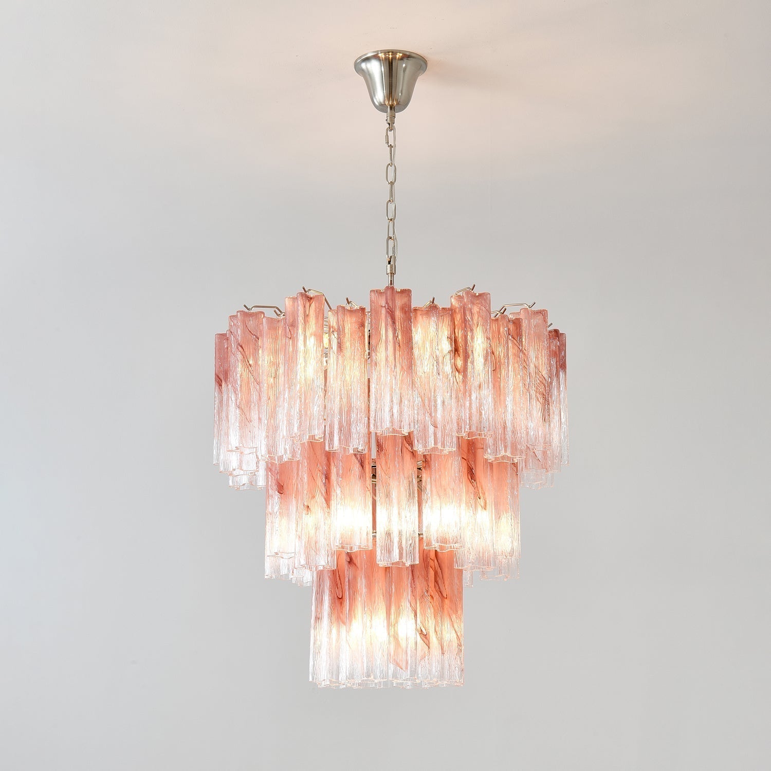 Aurora Lustre en Verre Rose Moderne