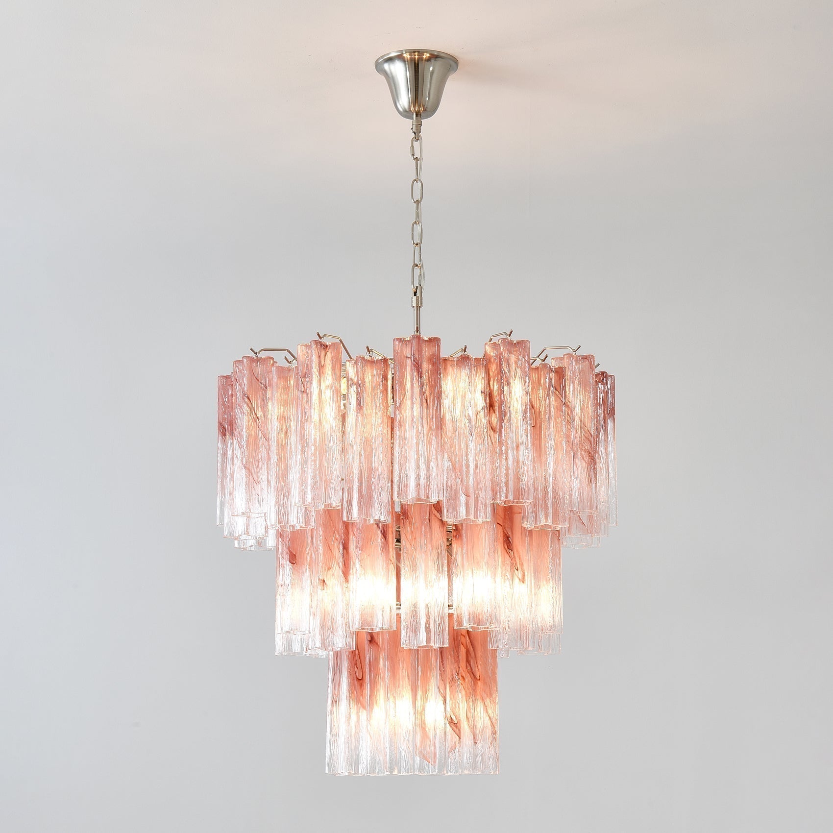 Aurora Lustre en Verre Rose Moderne