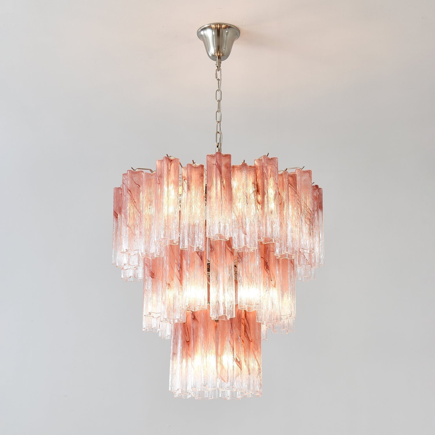 Aurora Lustre en Verre Rose Moderne