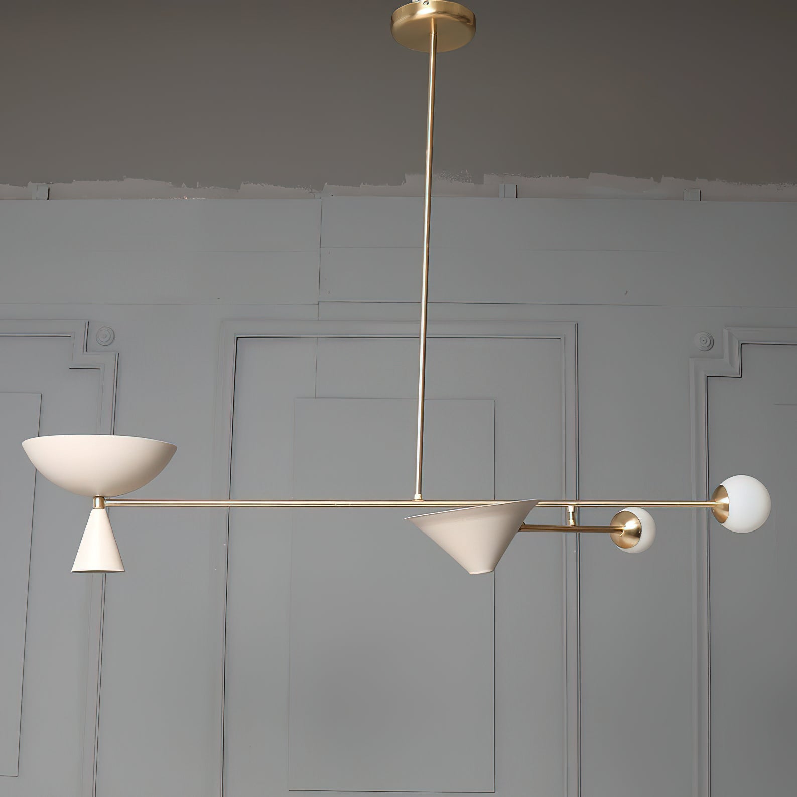 Comareth Moderne Minimaliste Verre Métal Lustre