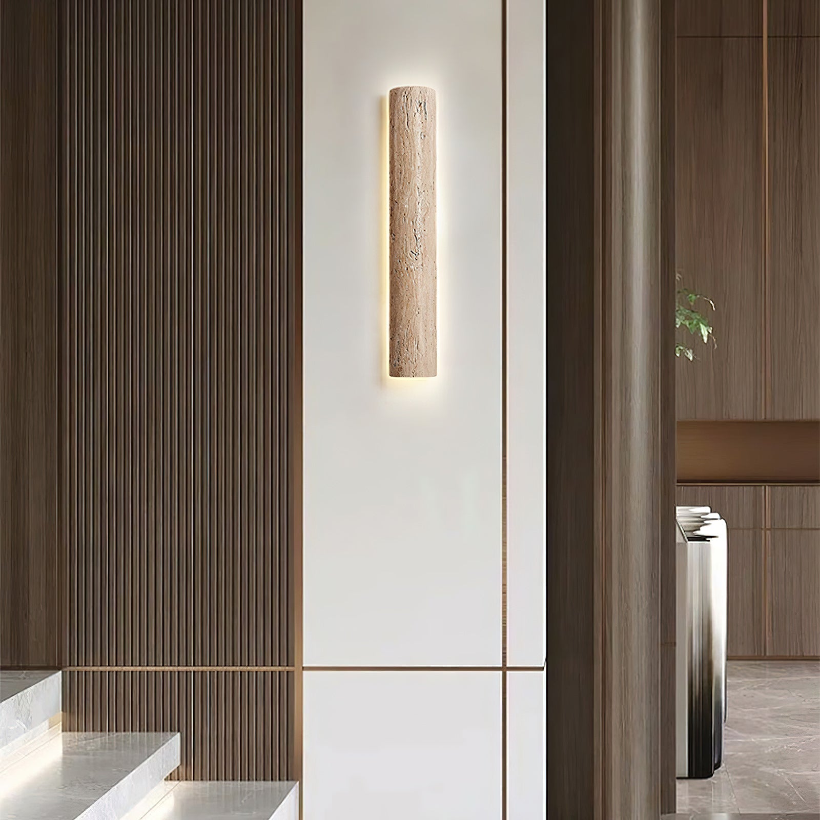 Zemara Moderne Minimaliste Lange Travertin Applique Murale