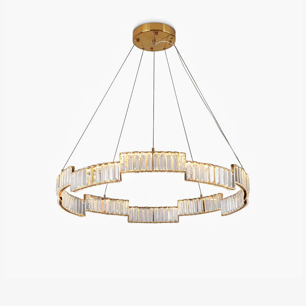 Lustra Lustre Cristal avec Cadre Doré