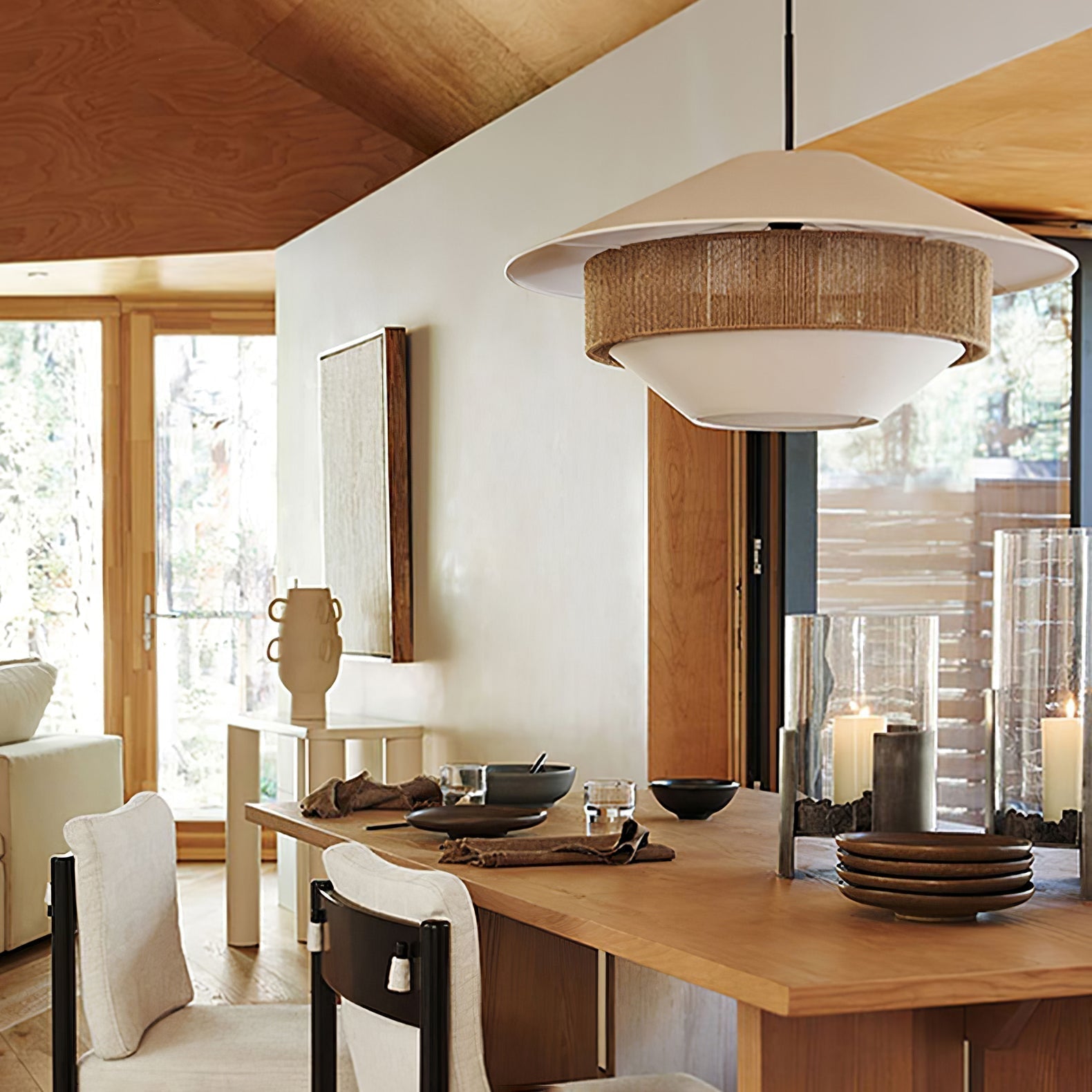 Solis Suspension Moderne en Tissu