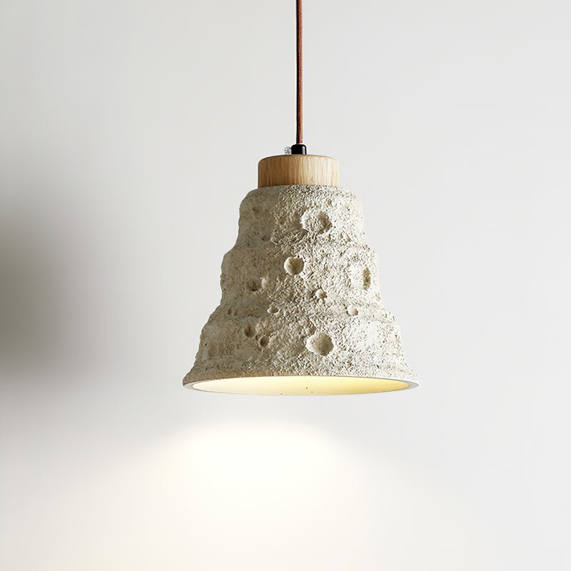 Ilphaeth Nordic Art Cloche Pierre Bois Pendentif Lumière