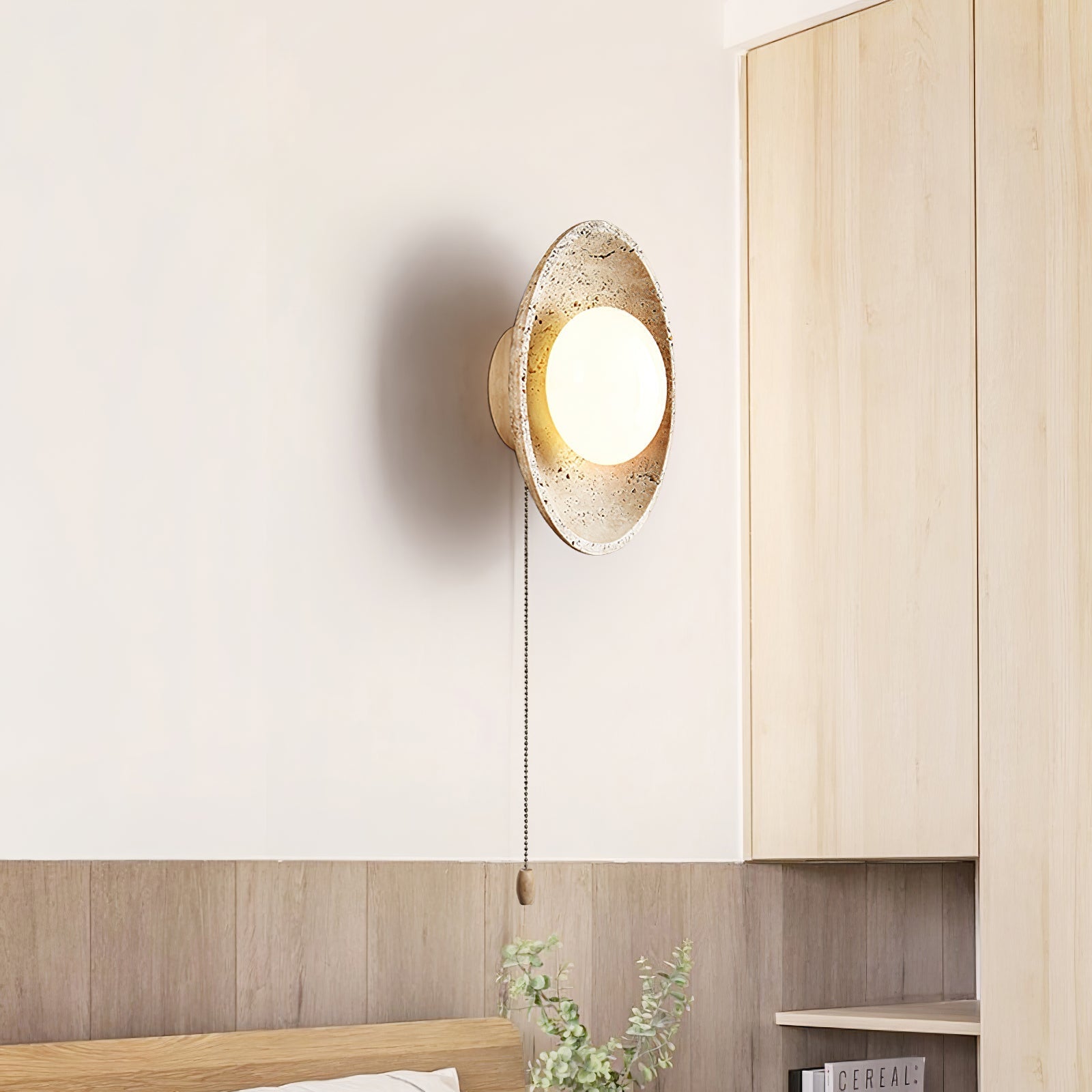 Vephair Bol-Cadre Travertin Luminaire Mural
