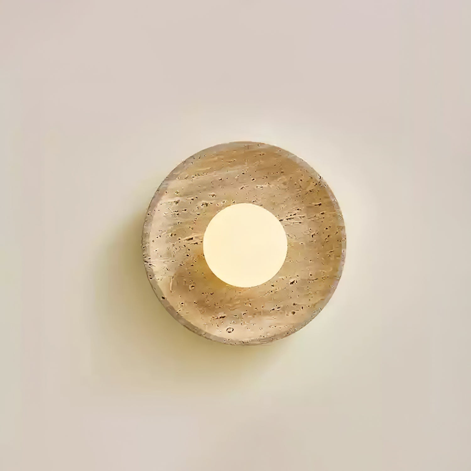 Cocarila Ring Shade Travertine Wall Light