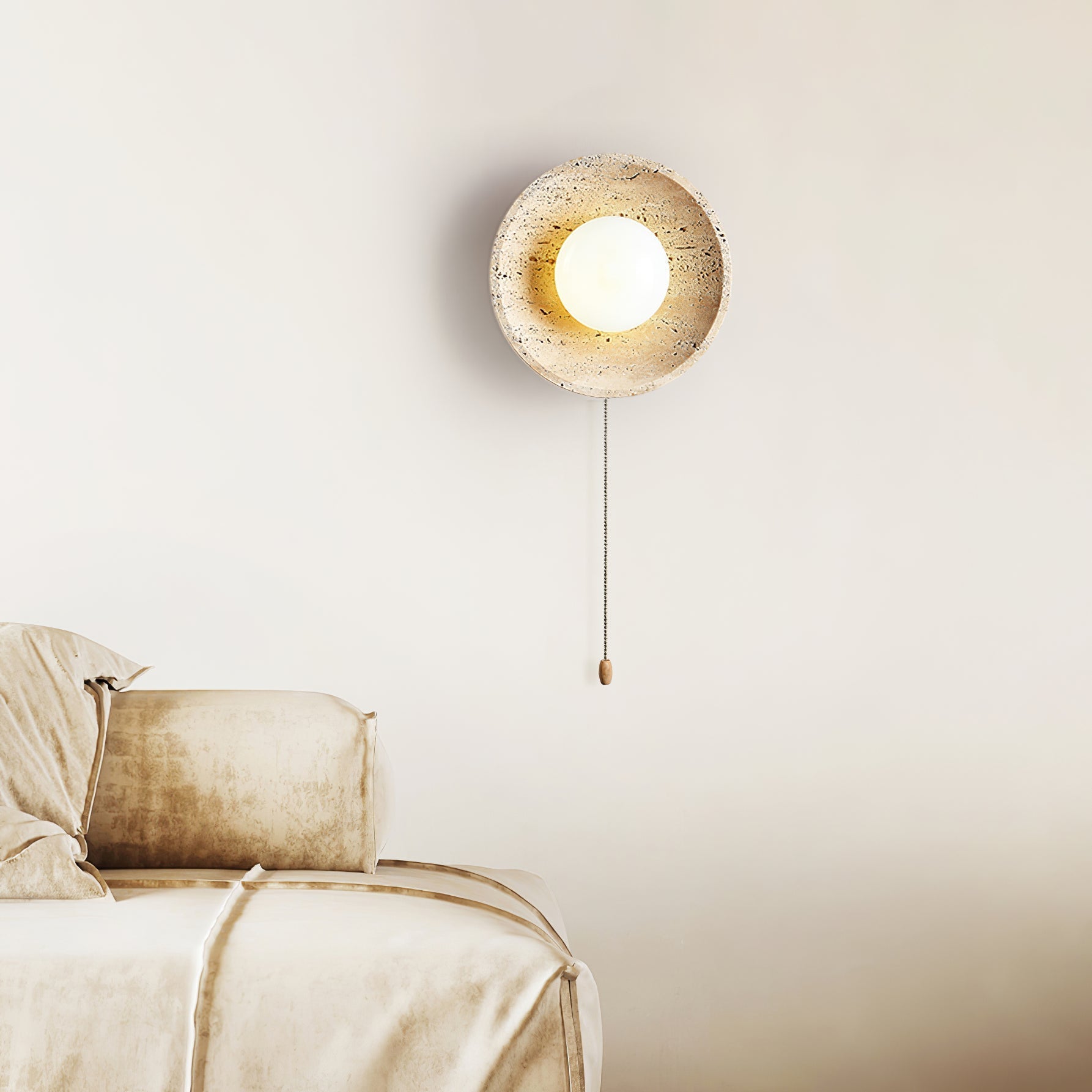 Vephair Bol-Cadre Travertin Luminaire Mural