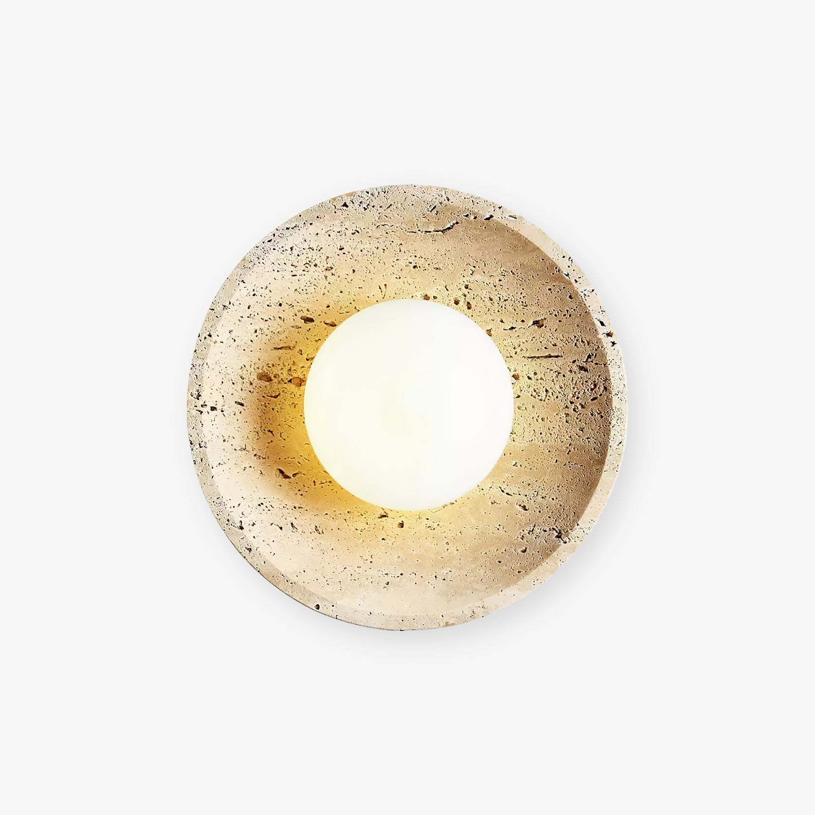 Vephair Bol-Cadre Travertin Luminaire Mural