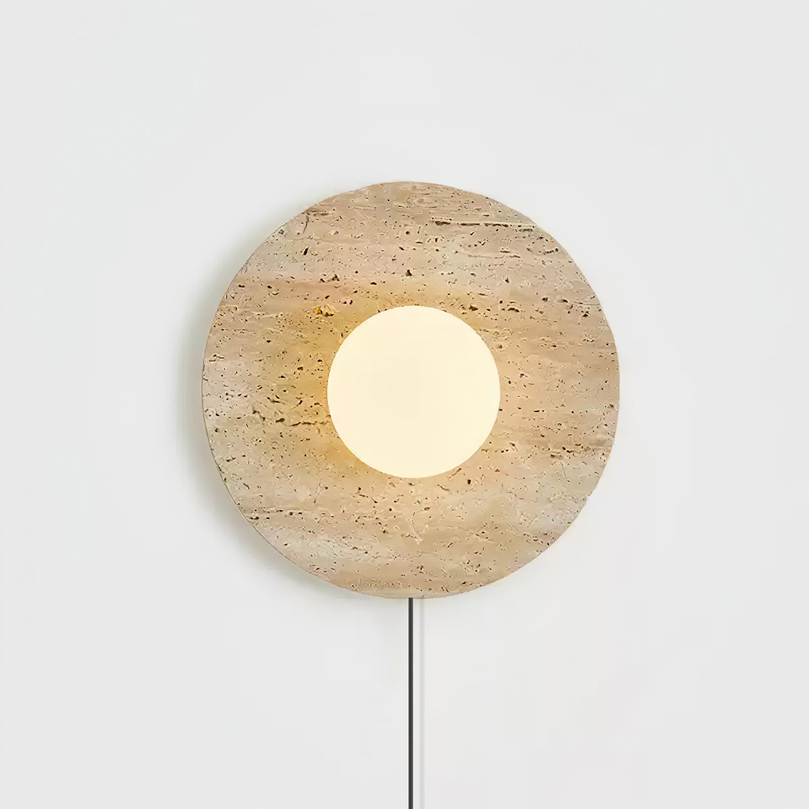 Cocarila Ring Shade Travertine Wall Light