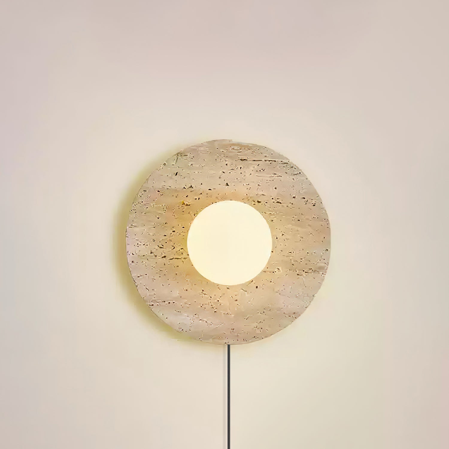 Cocarila Ring Shade Travertine Wall Light