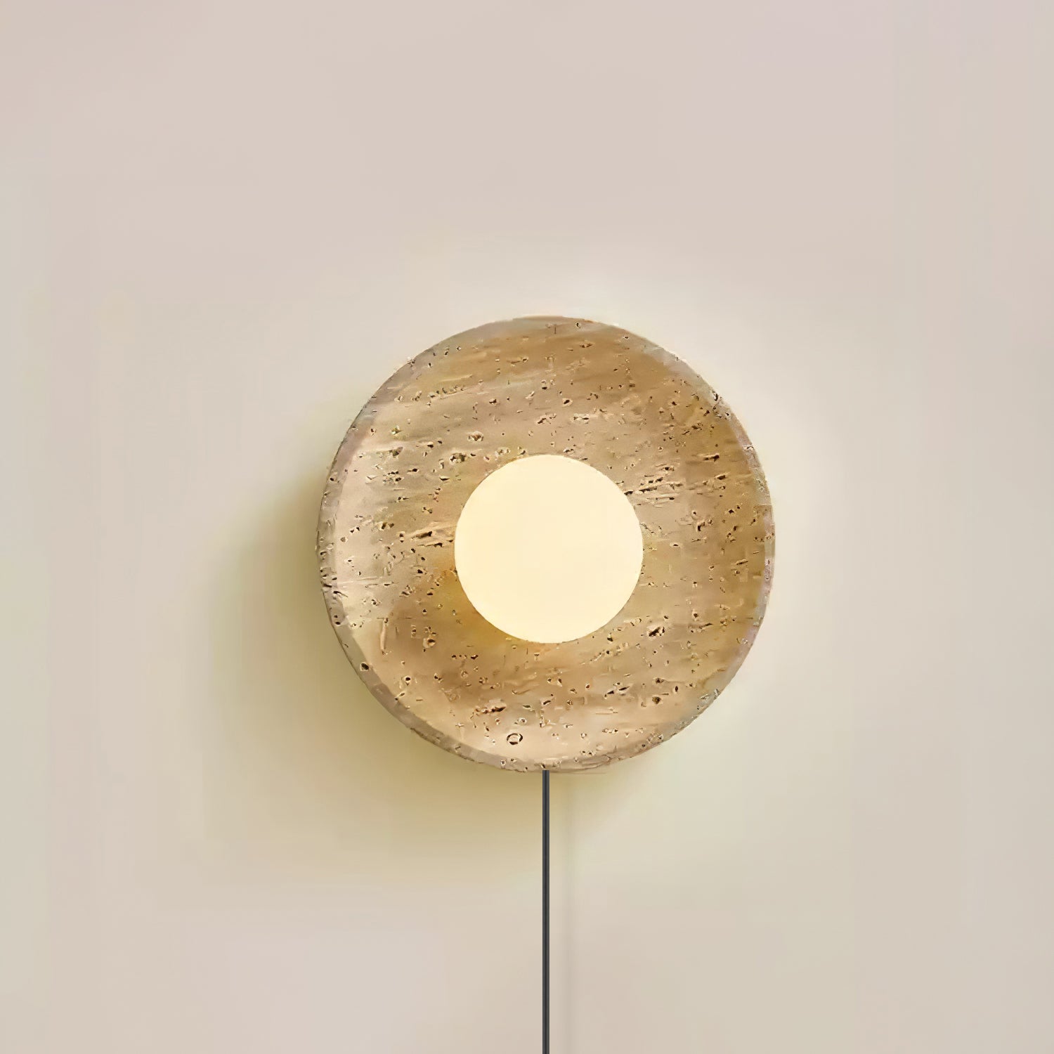Cocarila Ring Shade Travertine Wall Light