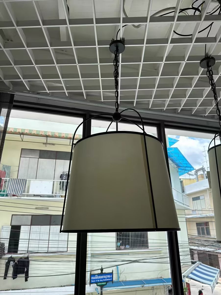 Flare Lampe Suspendue en Métal et Tissu Style Industriel Vintage