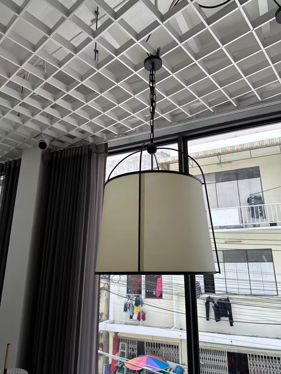Flare Lampe Suspendue en Métal et Tissu Style Industriel Vintage