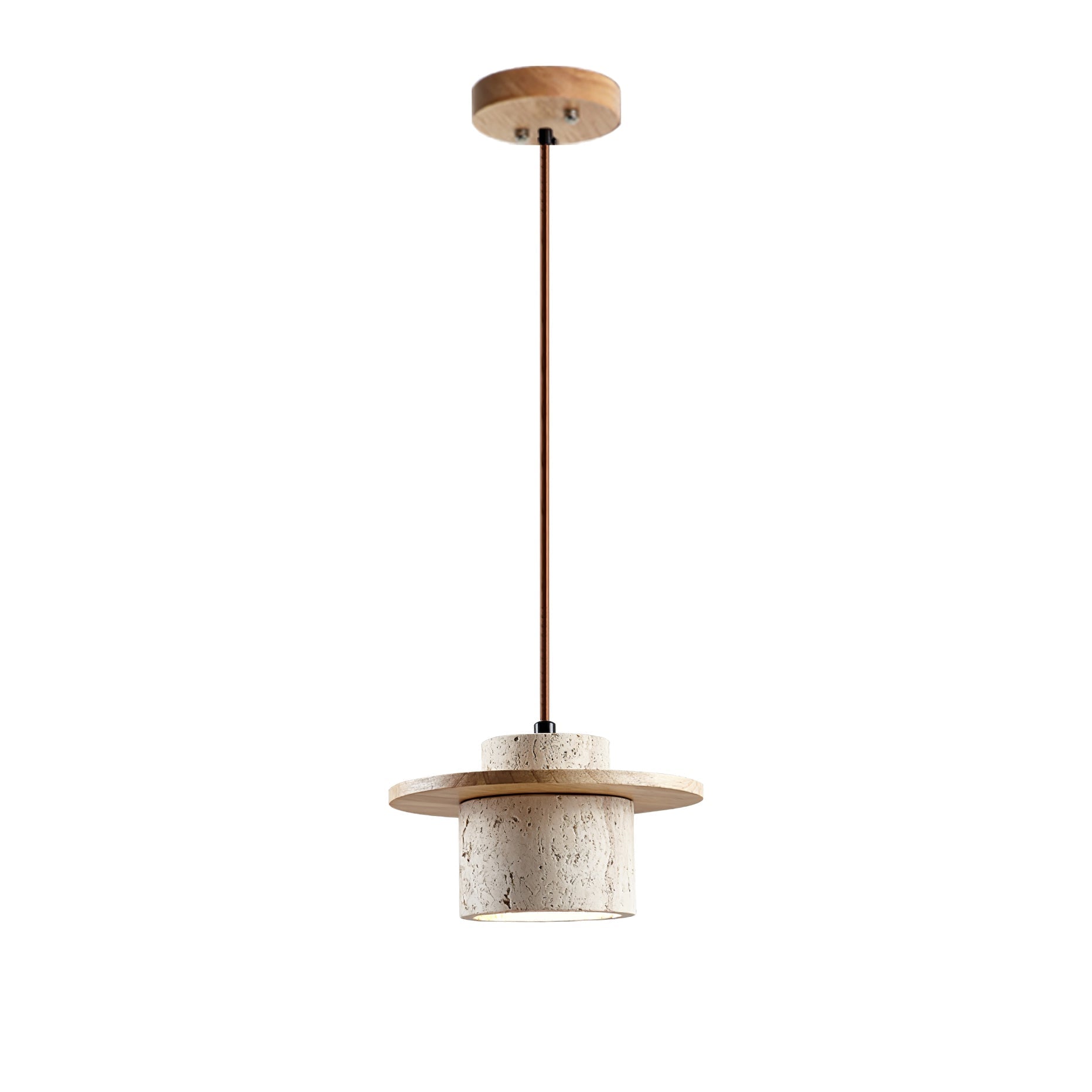 Elvaria Suspension Cylindre Disque en Travertin