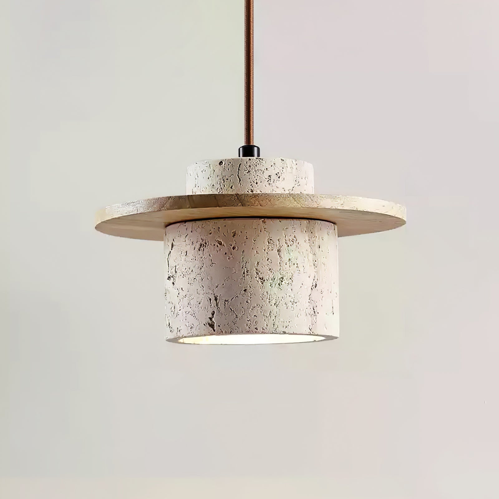 Elvaria Suspension Cylindre Disque en Travertin