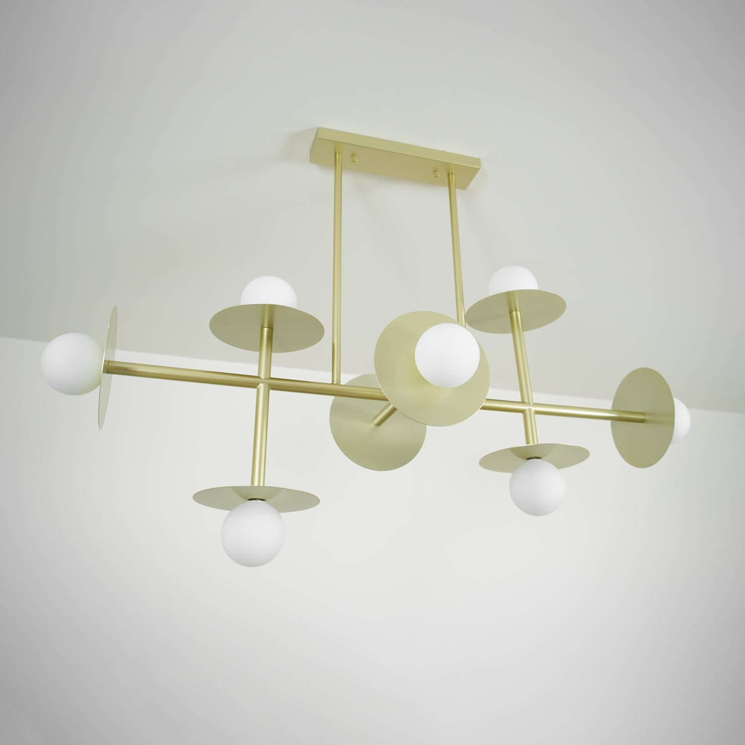 Lustra Lustre Strada en laiton et verre géométrique