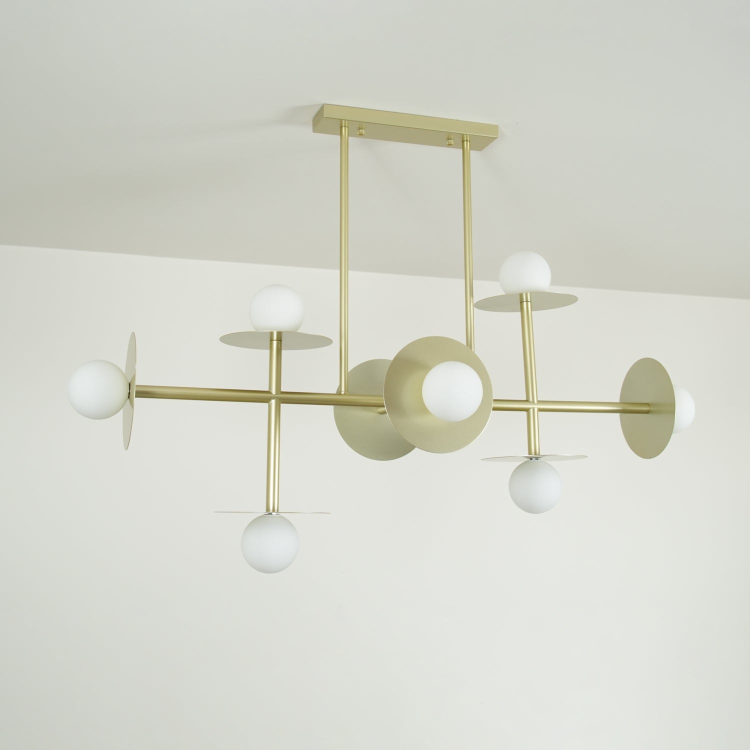 Lustra Lustre Strada en laiton et verre géométrique
