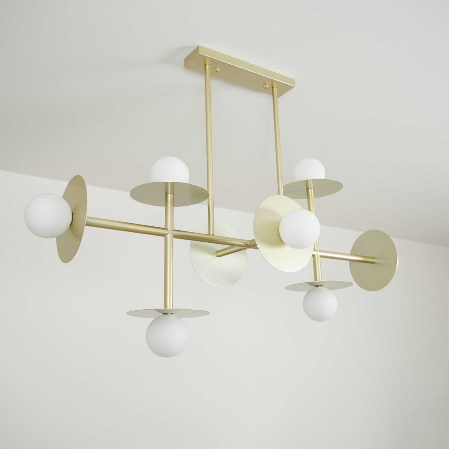 Lustra Lustre Strada en laiton et verre géométrique