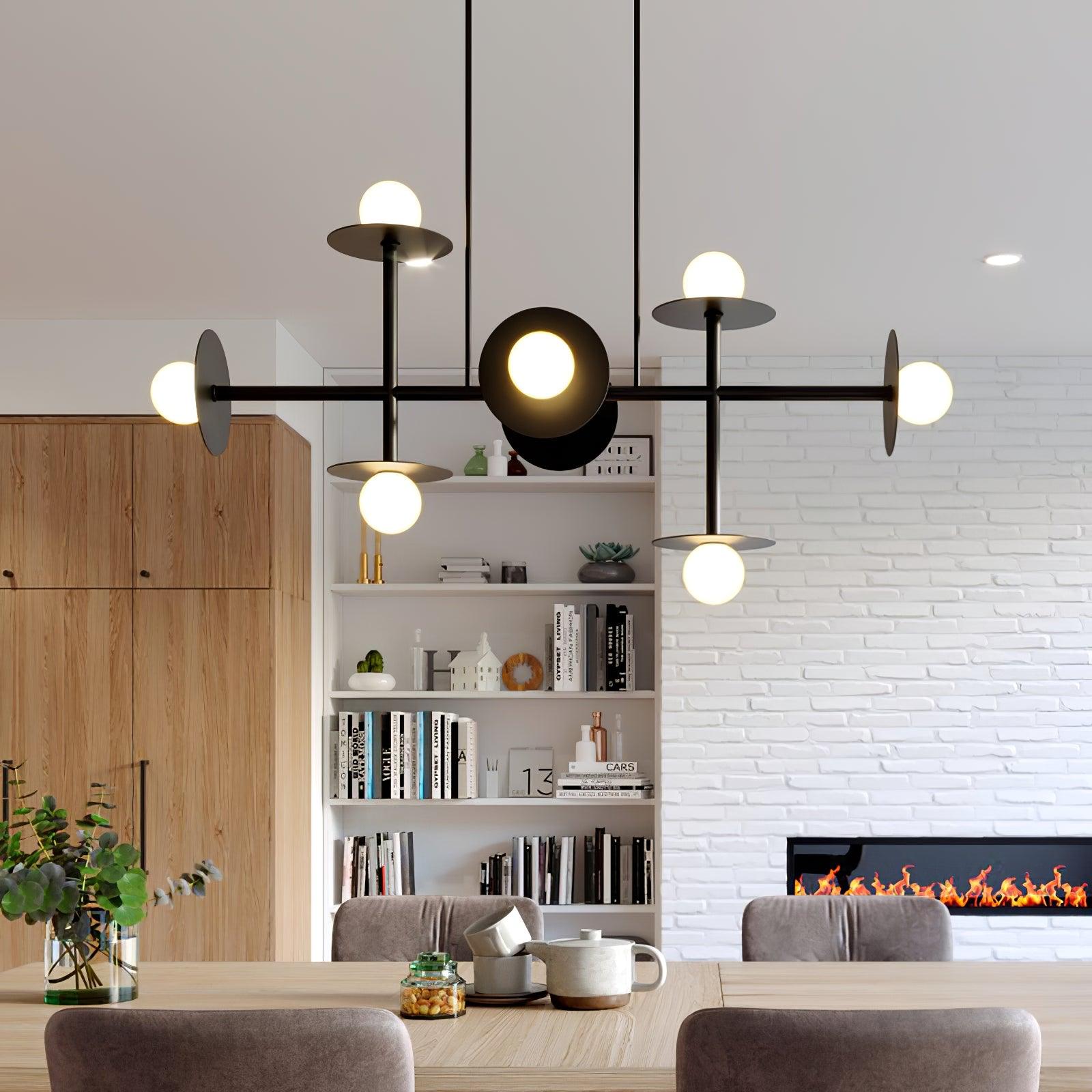 Lustra Lustre Strada en laiton et verre géométrique