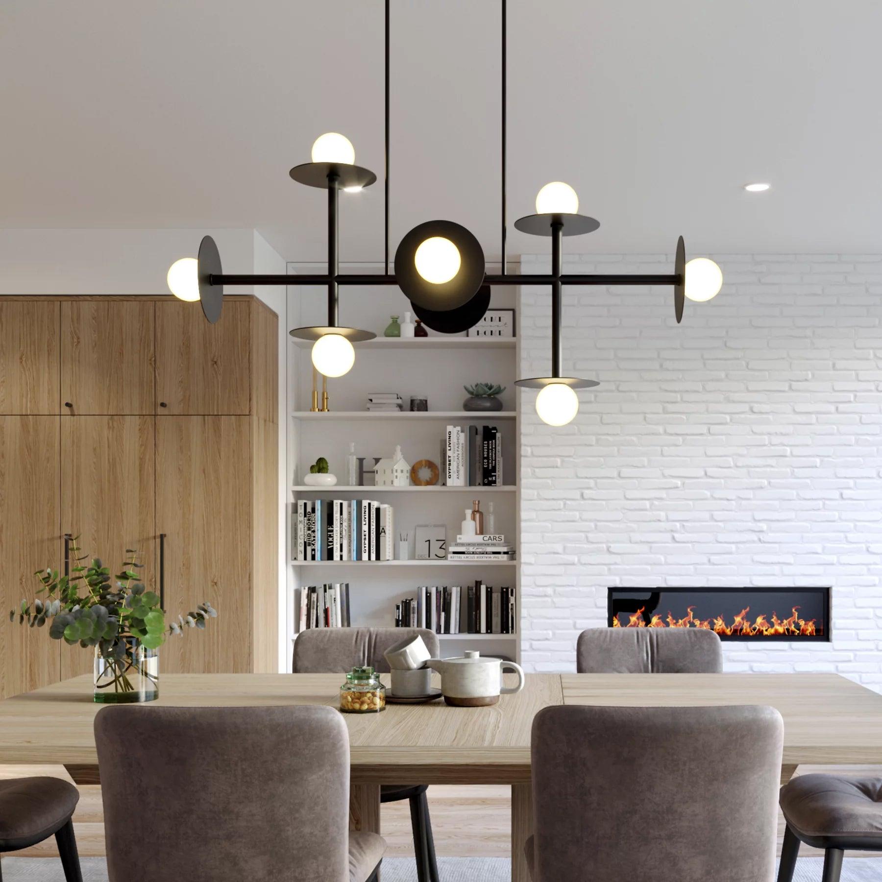 Lustra Lustre Strada en laiton et verre géométrique