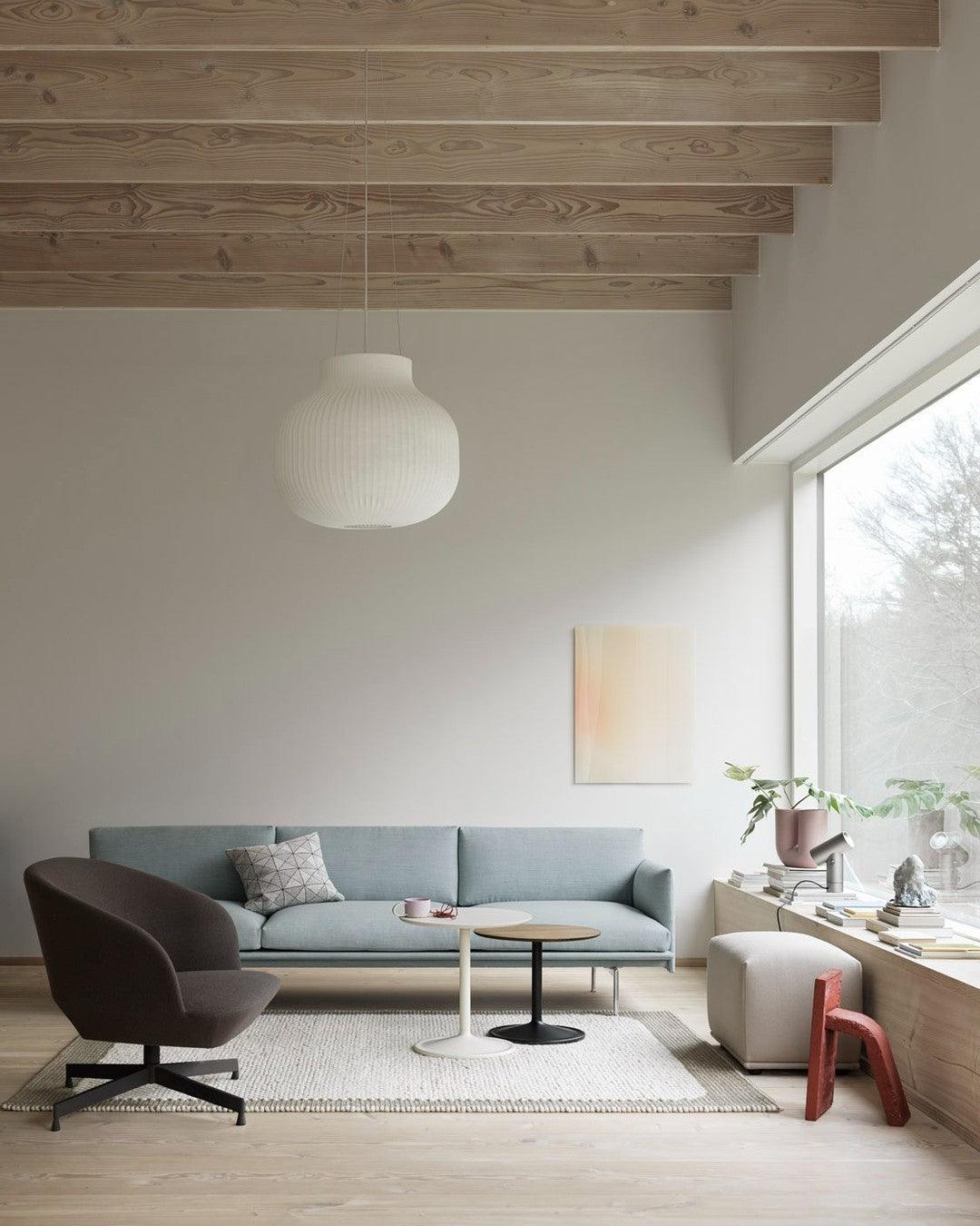 Suspension Abat-jour en Soie Pliée Courbée Moderne Minimaliste