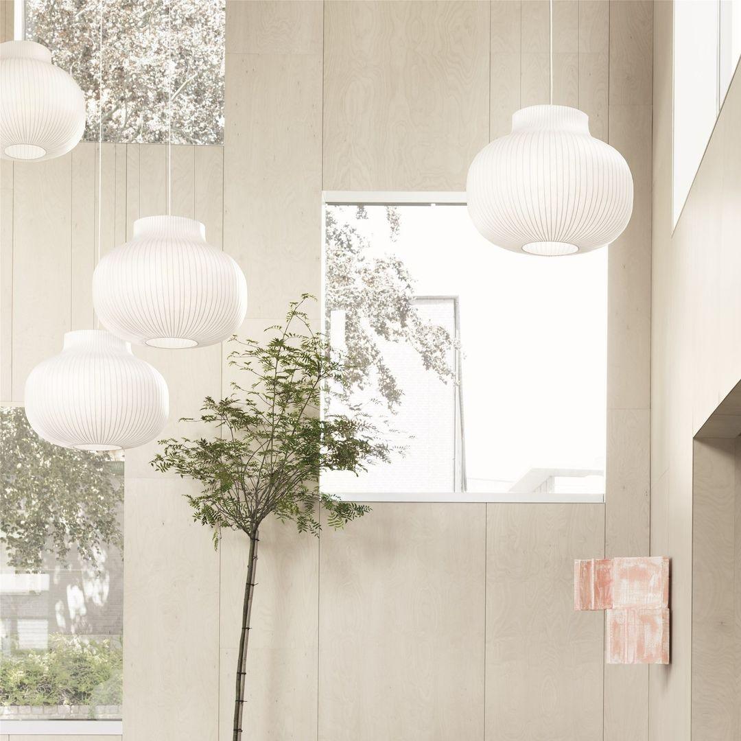 Suspension Abat-jour en Soie Pliée Courbée Moderne Minimaliste