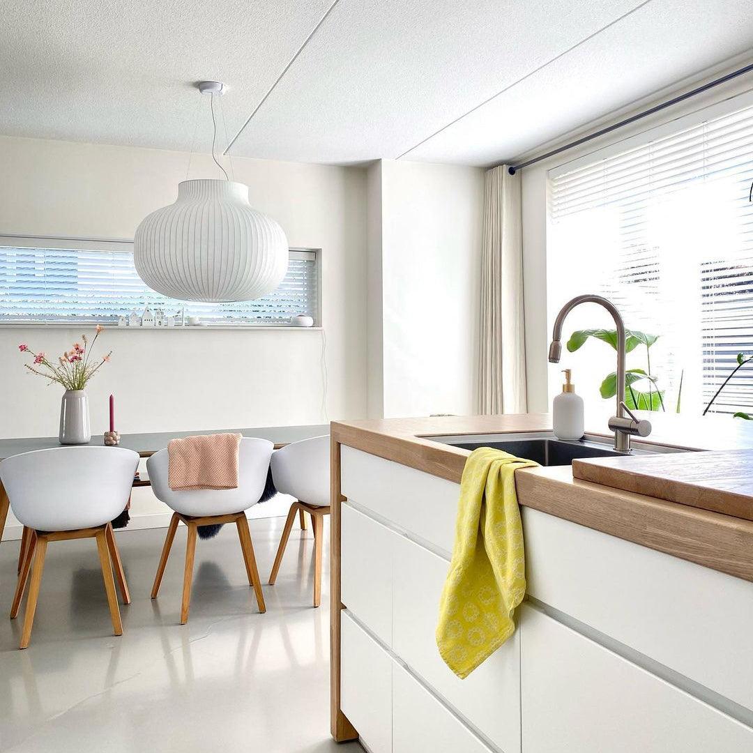 Suspension Abat-jour en Soie Pliée Courbée Moderne Minimaliste