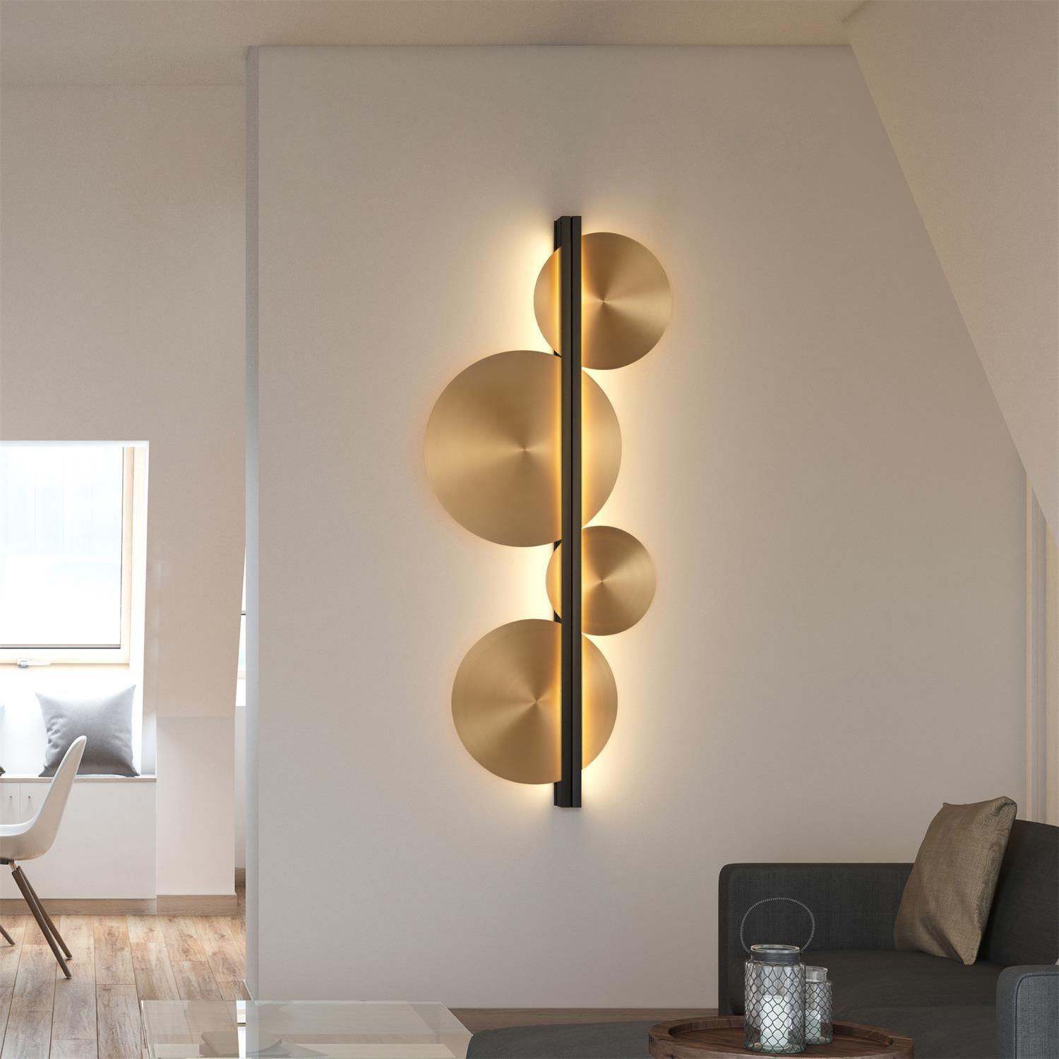 Lustra Applique Murale Dorée Circulaire Sculpturale