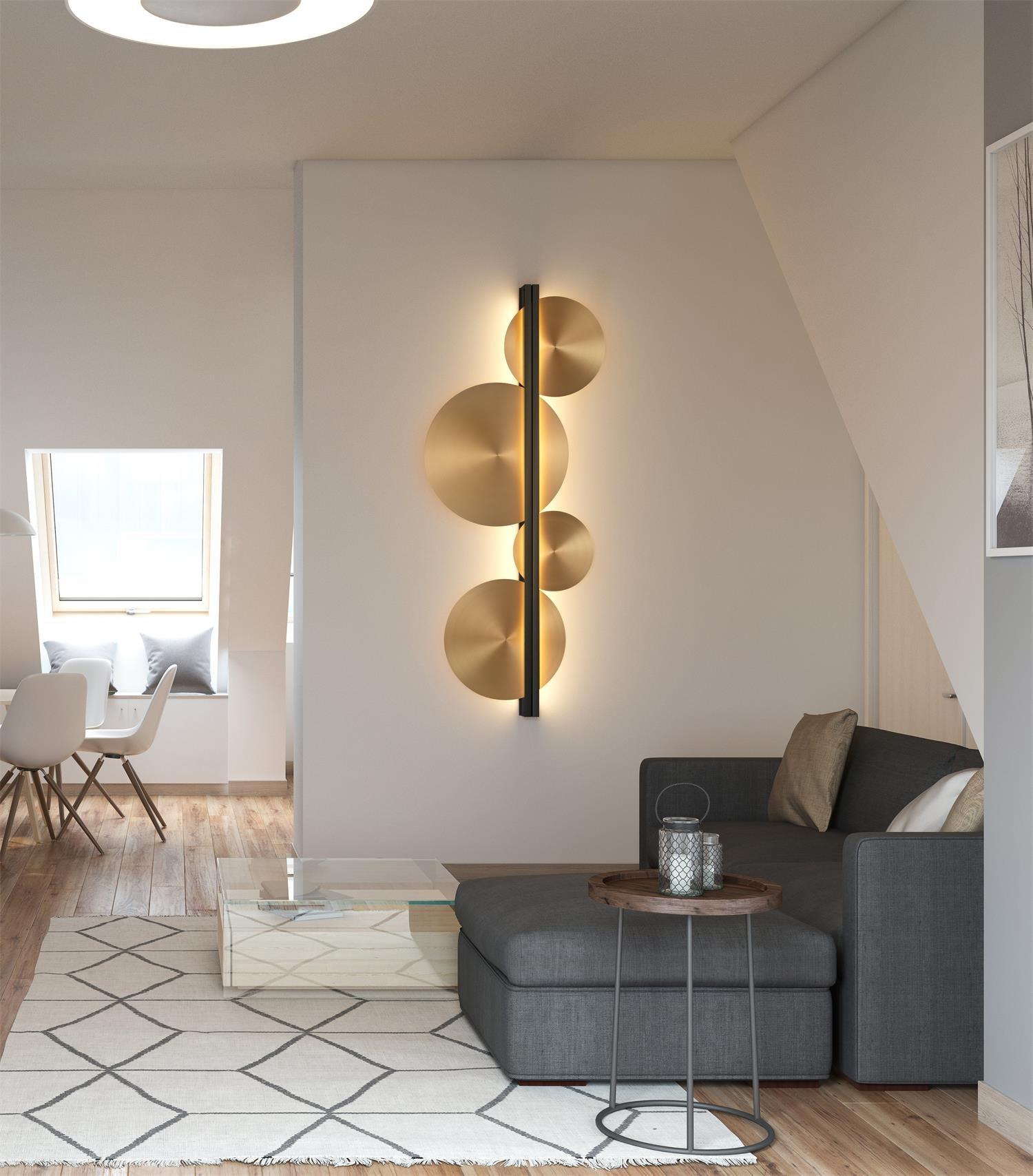 Lustra Applique Murale Dorée Circulaire Sculpturale