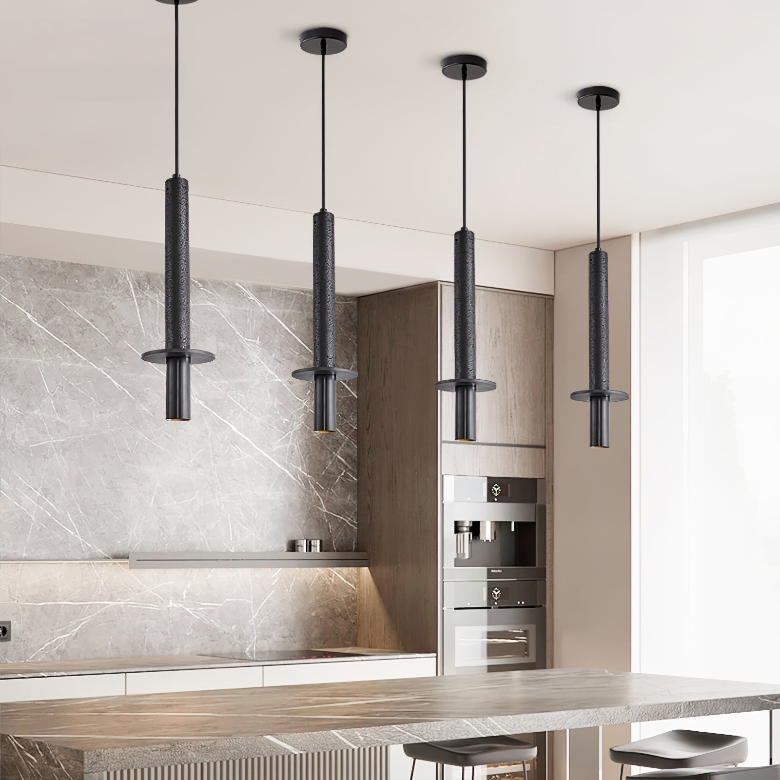 Avdoryra Suspension Double Cylindre en Travertin