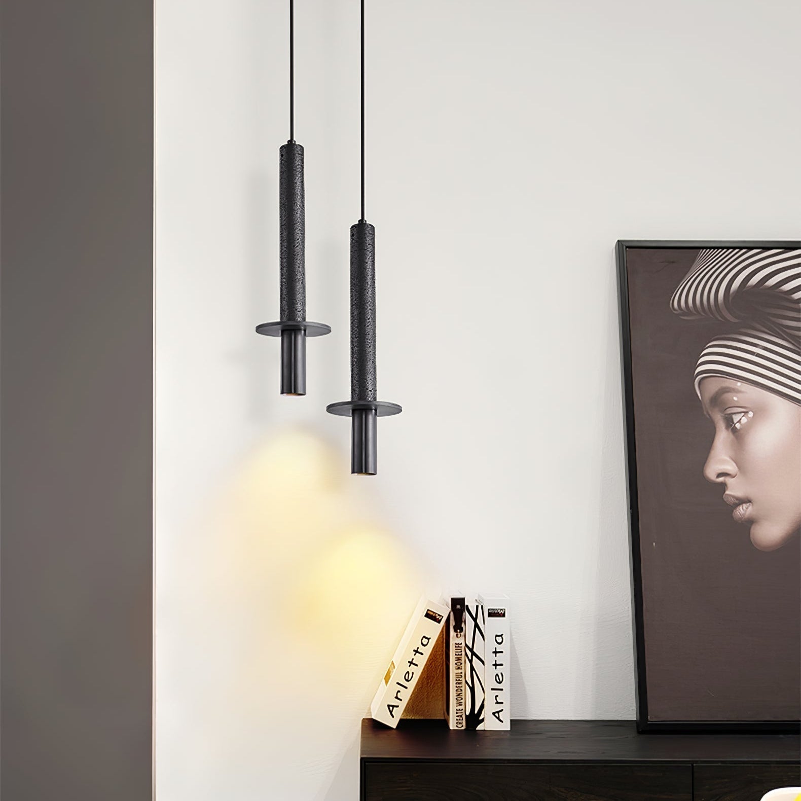 Avdoryra Suspension Double Cylindre en Travertin