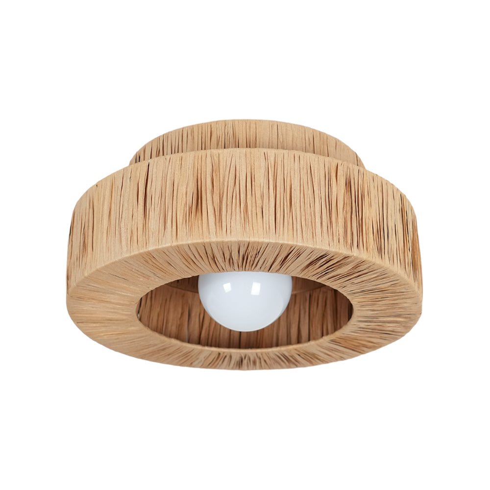 Ilthean Plafonnier artistique en paille naturelle
