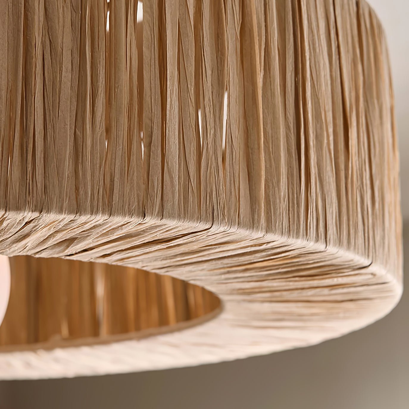 Ilthean Plafonnier artistique en paille naturelle