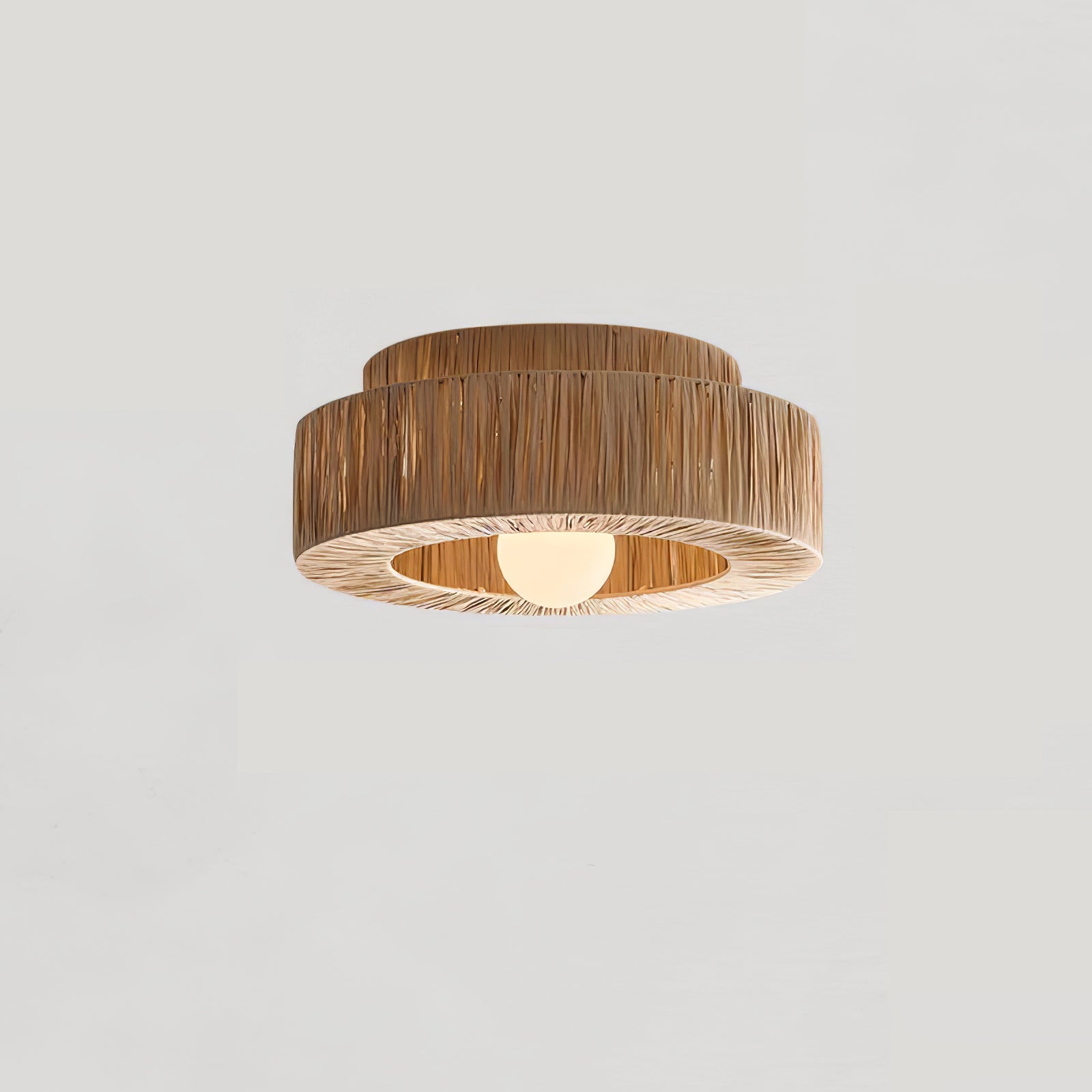 Ilthean Plafonnier artistique en paille naturelle